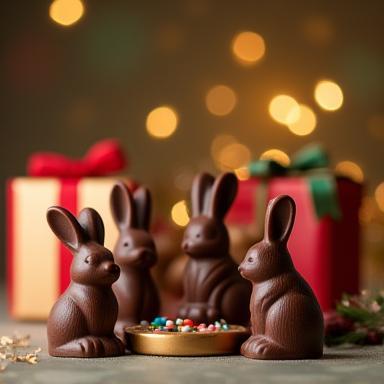 Saisonale Schokoladenfiguren und Geschenkverpackungen